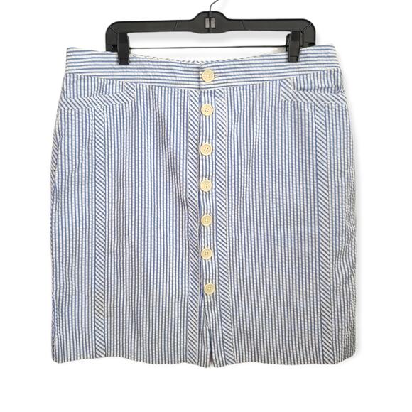 Tommy Hilfiger Button Down Cotton Striped Skirt Size 14 - Picture 1 of 6